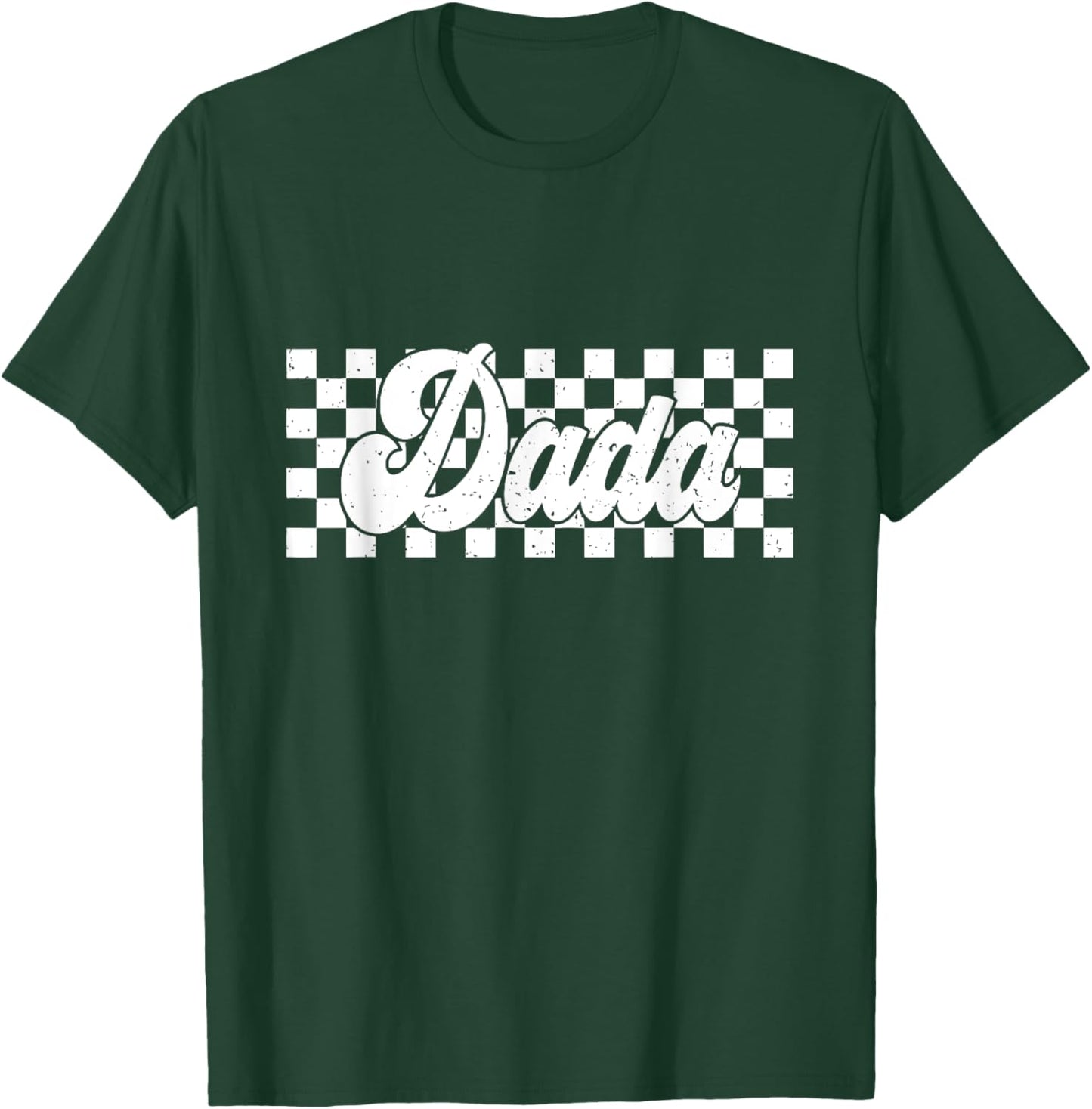 Retro Checkered Dada Father’s Day Dad Life Fatherhood T-Shirt - T-Shirt | Forest