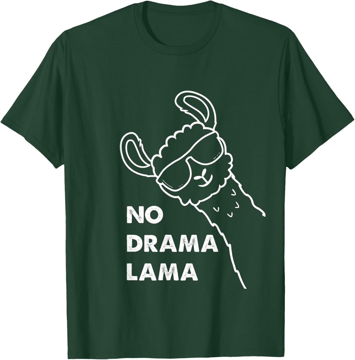 No Drama Lama Alpaca Lover Funny and Cute Llama Birthday , black T-Shirt - T-Shirt | Forest