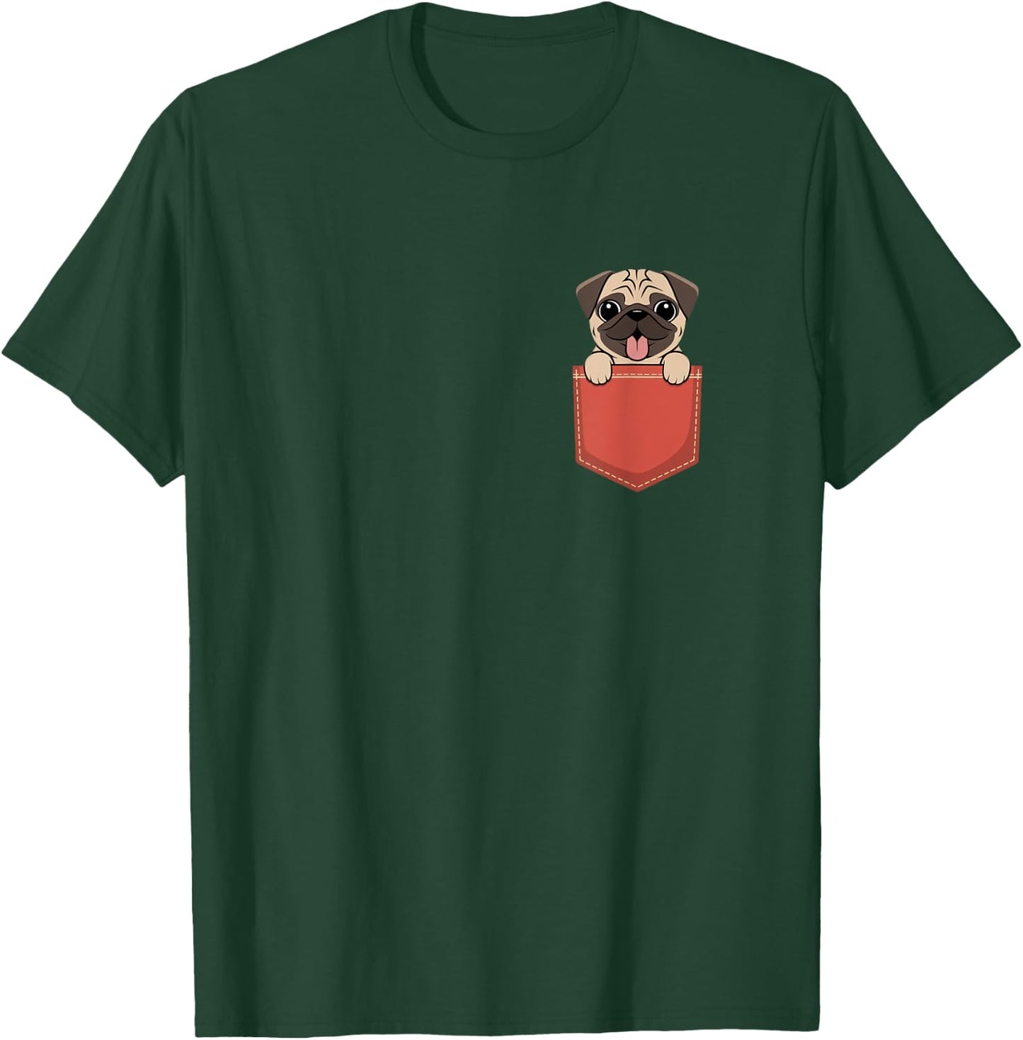 Pugs In Pocket Dog Owner Cute Puppy Lover T-Shirt - T-Shirt | Forest