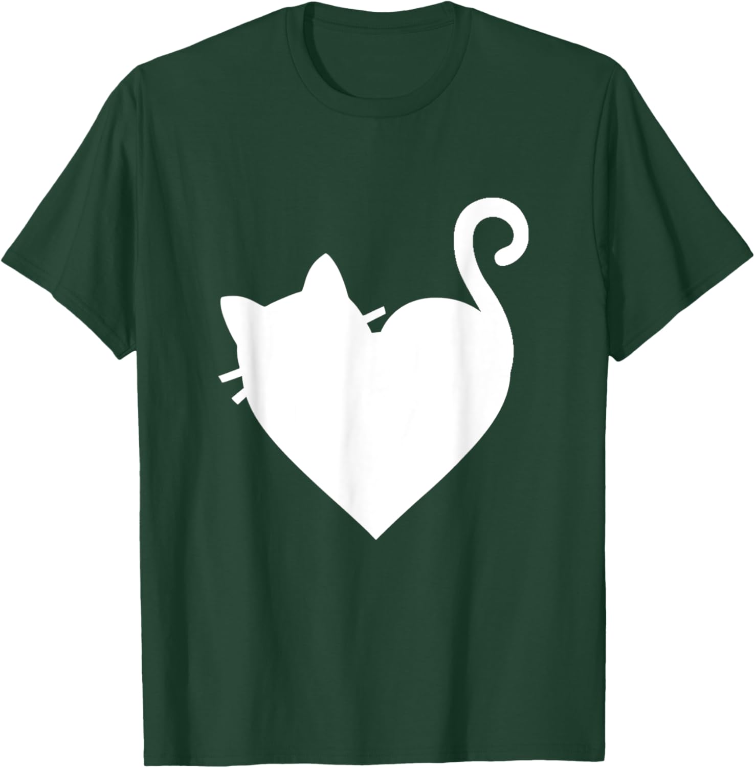 Cute Cat Heart & 5 Colors - White T-Shirt - T-Shirt | Forest