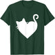 Cute Cat Heart & 5 Colors - White T-Shirt - T-Shirt | Forest