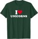 I Love Unicorns I Heart Unicorns Lover T-Shirt - T-Shirt | Forest