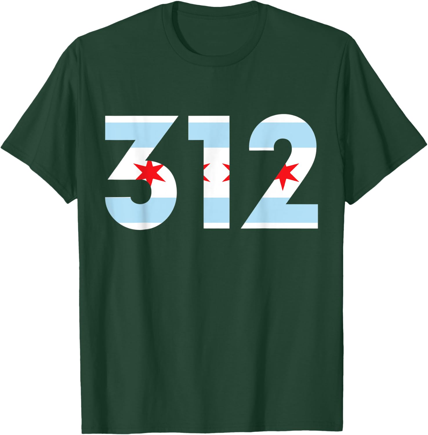Code Zone 312 Drapeau de Chicago T-Shirt - T-Shirt | Forest