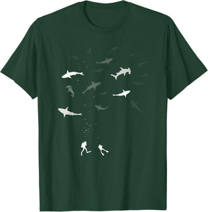 Divers Diving Shark Caribbean Sea Divemaster T-Shirt - T-Shirt | Forest