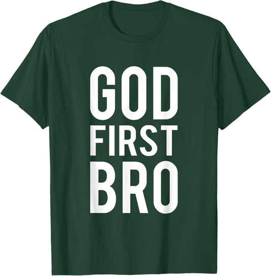 God First Bro Religious God Jesus Christian Faith Cross Lion T-Shirt - T-Shirt | Forest