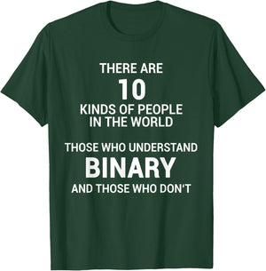 Programmer Binary Funny Computer Nerd Binary System T-Shirt - T-Shirt | Forest