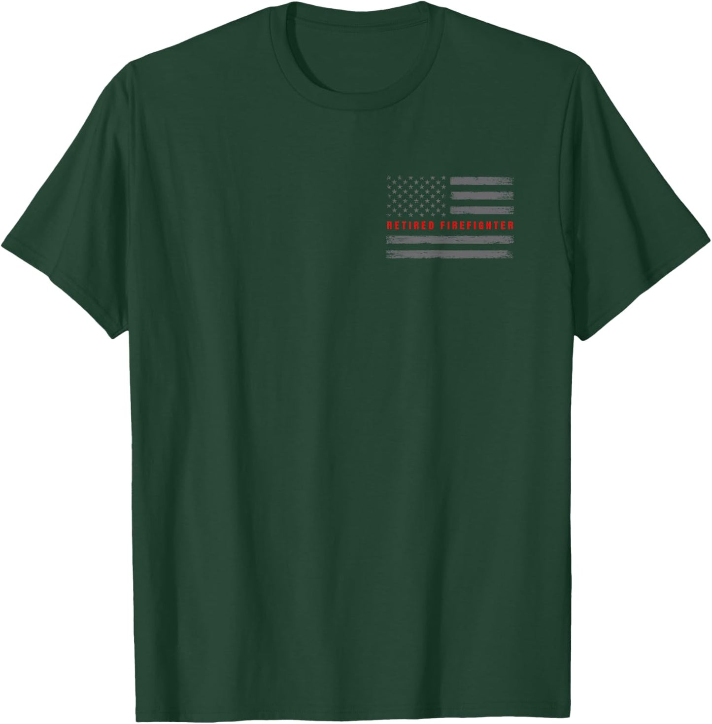 Retired Firefighter American Flag - Vintage Retirement Gift T-Shirt - T-Shirt | Forest