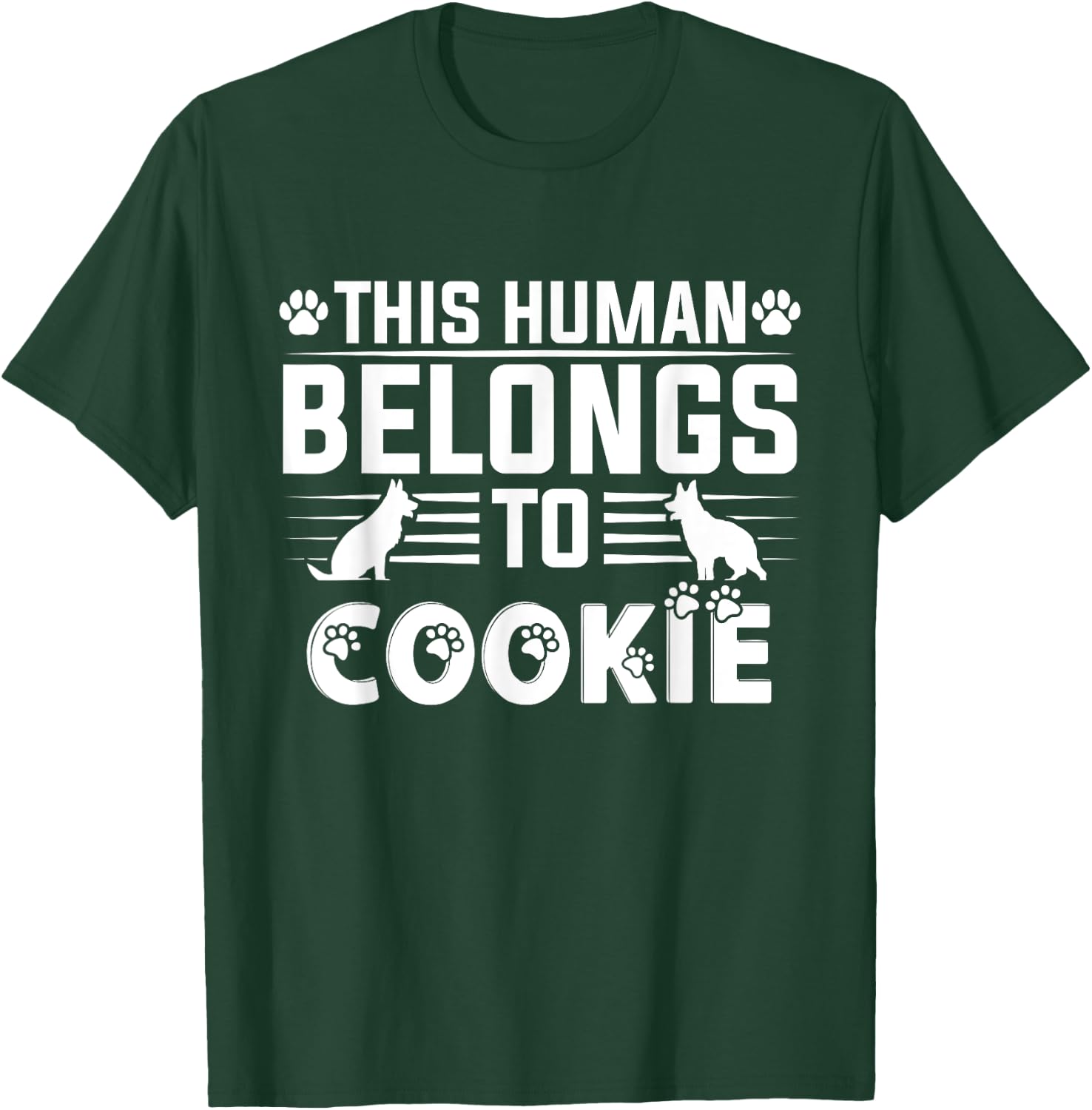 Dog Name Cookie Gift Belongs To Pet Dog Cookie Women Girls Kids T-Shirt - T-Shirt | Forest