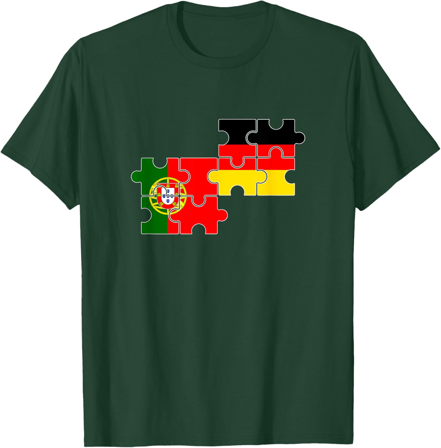 Portugal Deutschland Flagge Deutsch Portugiese T-Shirt - T-Shirt | Forest