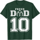 Custom Proud Football Dad Number 10 Personalized T-Shirt - T-Shirt | Forest