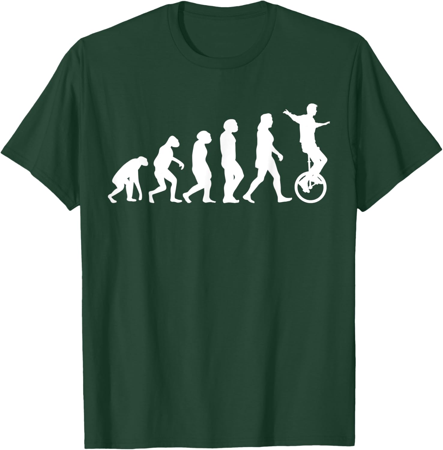 Einrad Evolution | Lustiges Einrad Einrad Einrad T-Shirt - T-Shirt | Forest