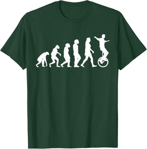 Einrad Evolution | Lustiges Einrad Einrad Einrad T-Shirt - T-Shirt | Forest