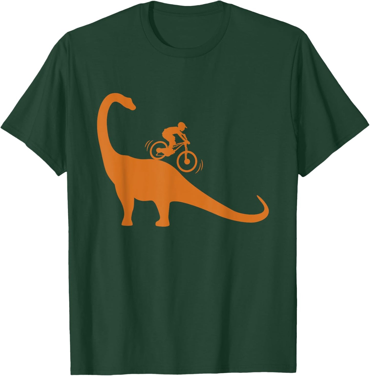 Cool Mountain Bike Dino Funny Bicycle Dinosaur Lovers Outfit T-Shirt - T-Shirt | Forest