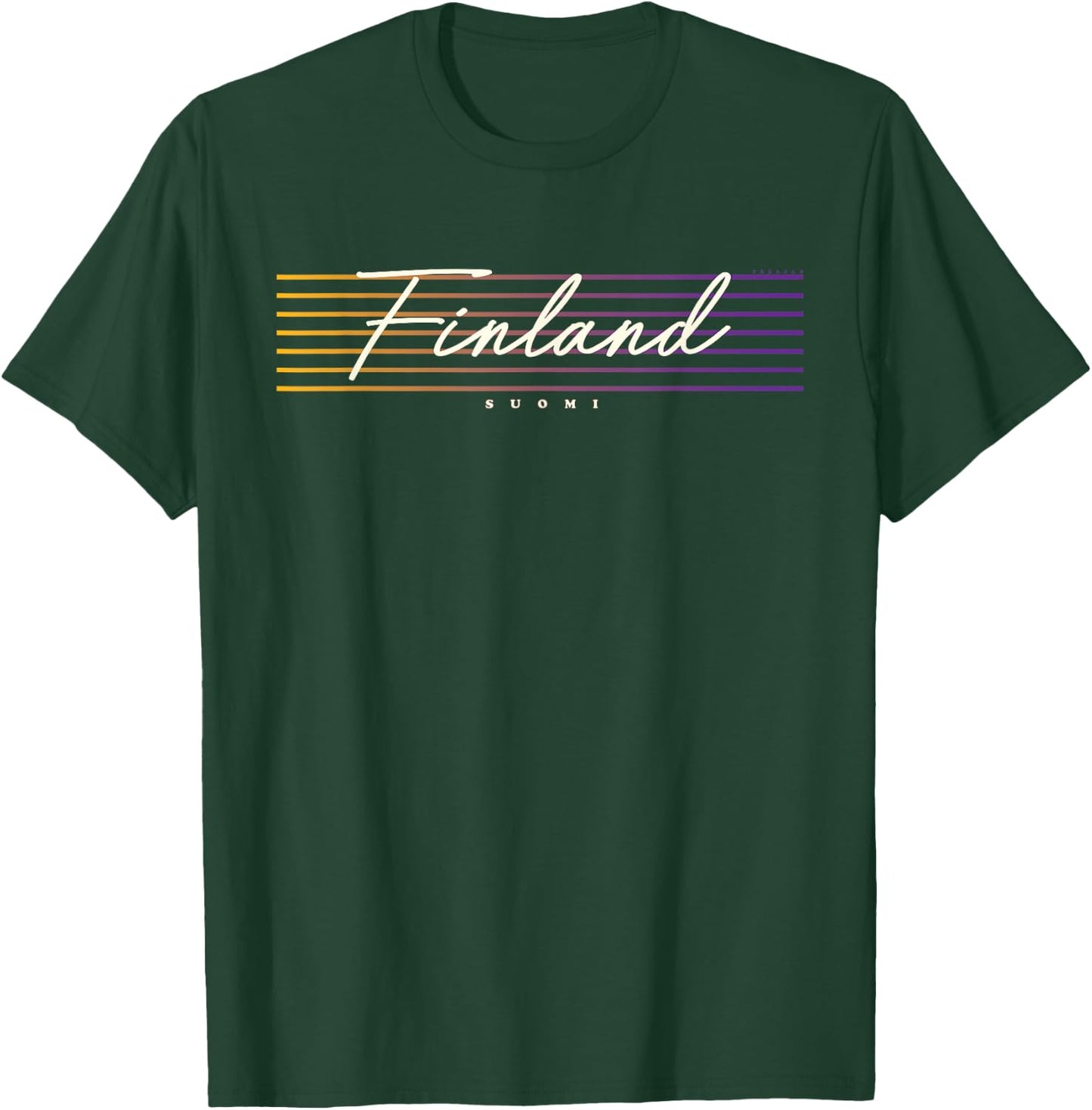Finland in retro style , black T-Shirt - T-Shirt | Forest