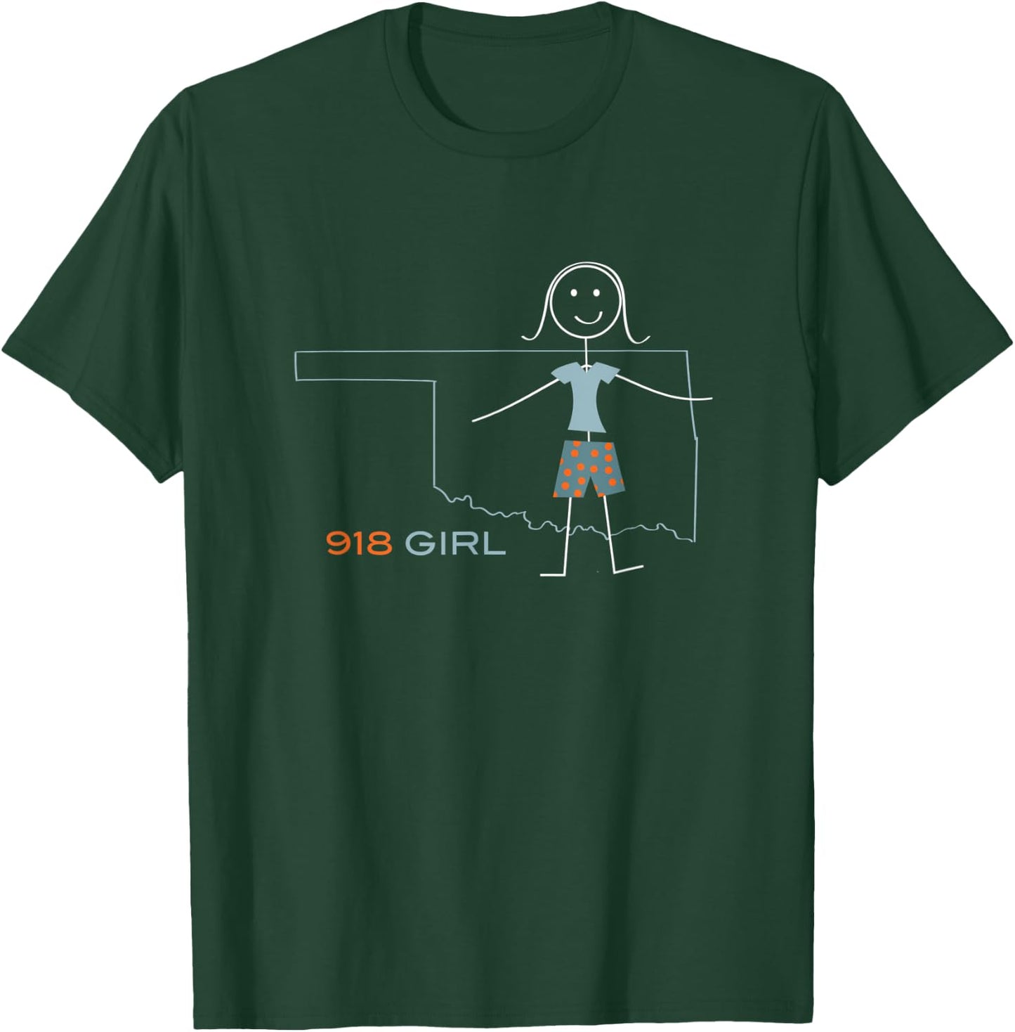 Funny 918 Area Code, OK Girls Oklahoma Souvenir T-Shirt - T-Shirt | Forest