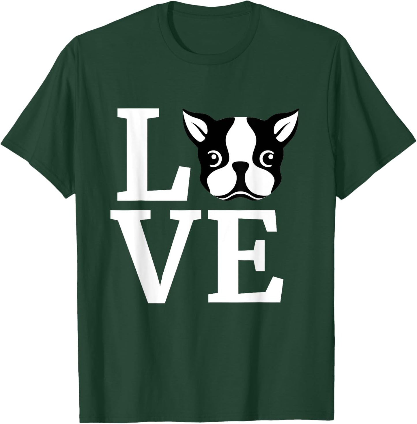 Boston Terrier Shirt I Love My Bostie Gift Dog Lover Women Girls Kids T-Shirt - T-Shirt | Forest