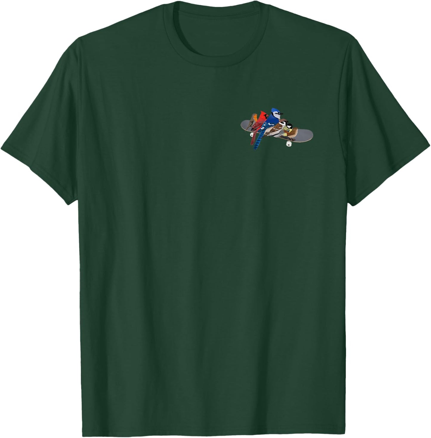 Blue Jay Cardinal Wren Birds Skateboard Animal Biologist T-Shirt - T-Shirt | Forest