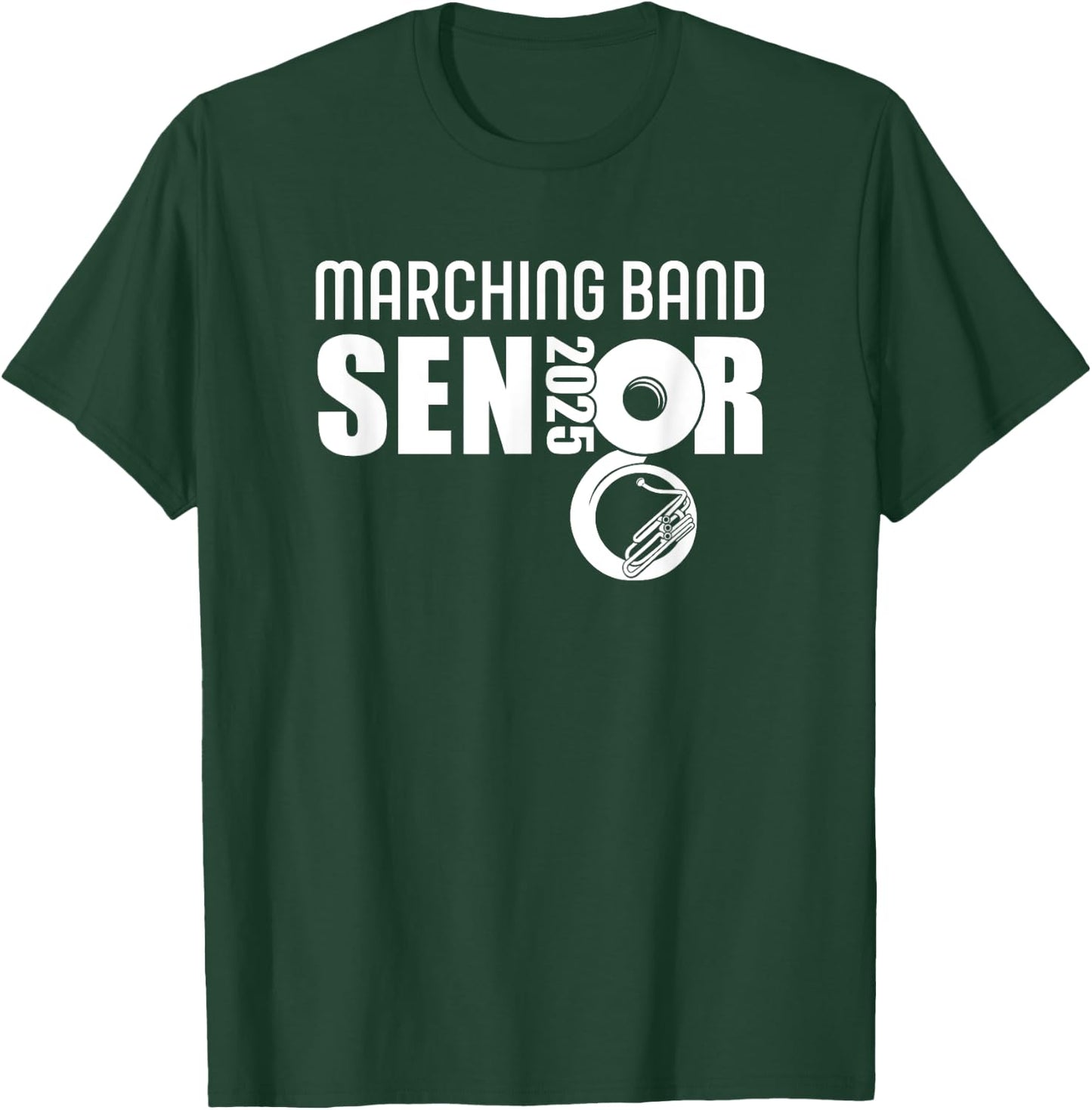 2025 Senior Sousaphone Class of 2025 Marching Band Tuba T-Shirt - T-Shirt | Forest