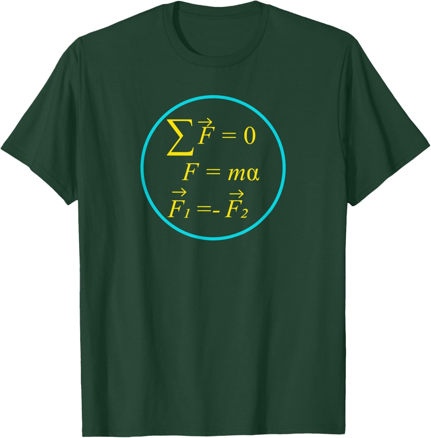 Newtons Laws of Motion Equations Cool Tfor Geeks T-Shirt - T-Shirt | Forest