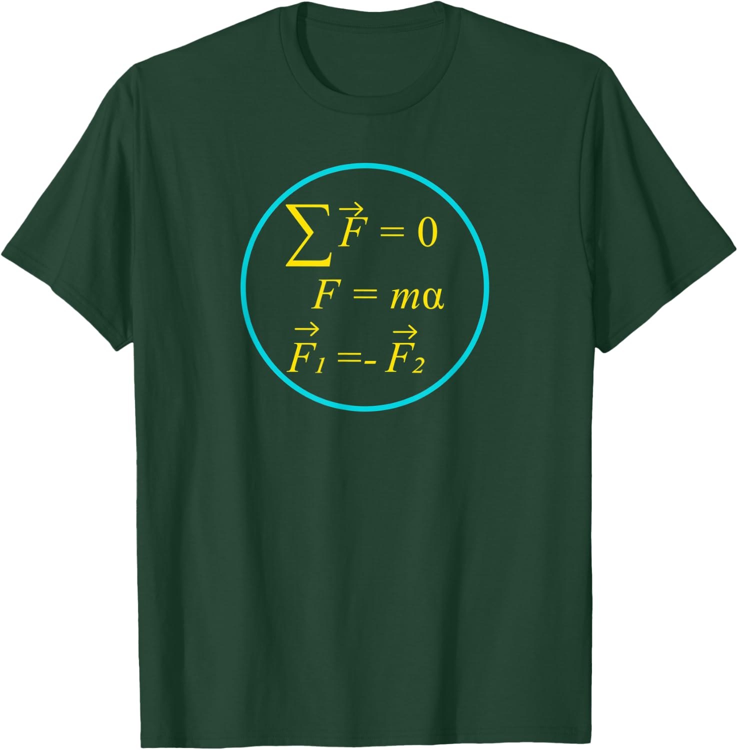 Newtons Laws of Motion Equations Cool Tfor Geeks T-Shirt - T-Shirt | Forest