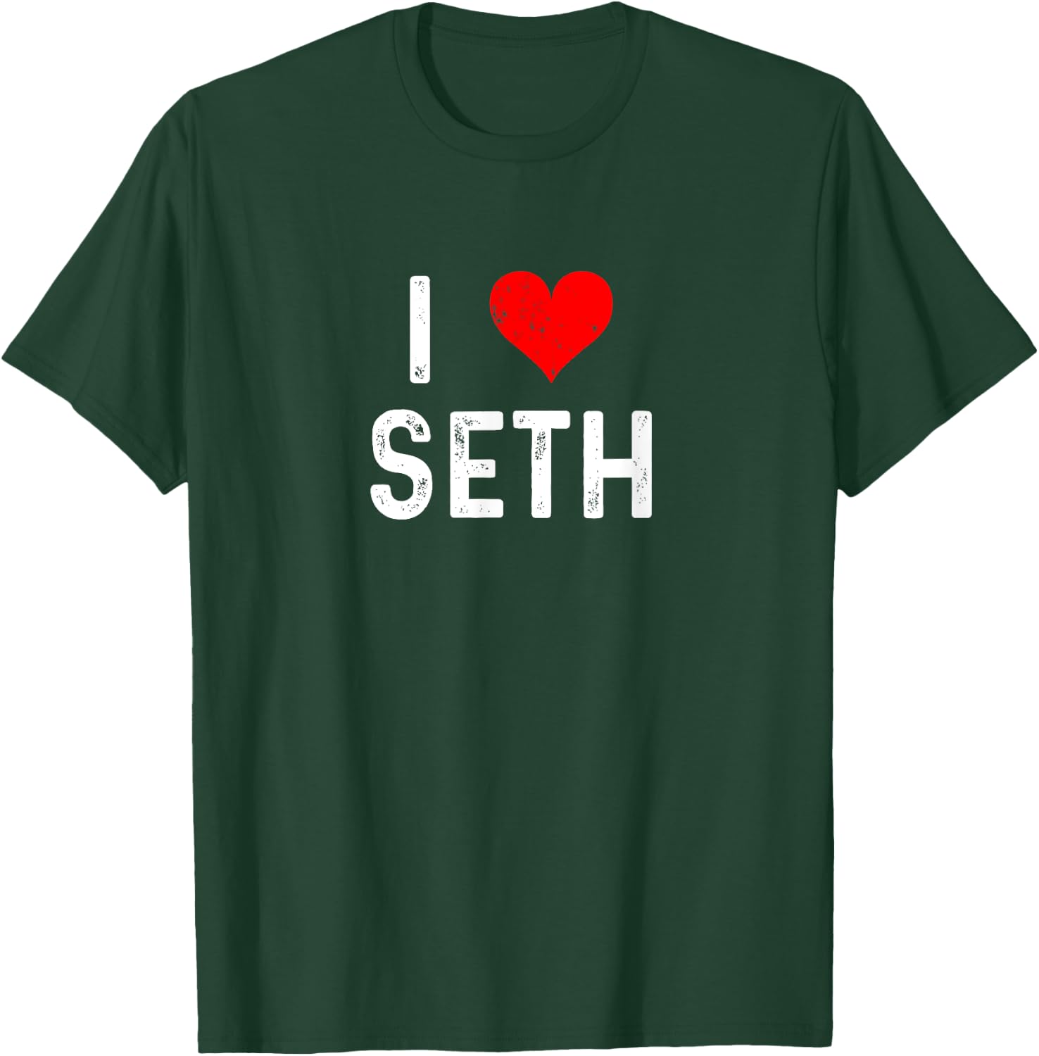 I Love Seth Distressed Heart T-Shirt - T-Shirt | Forest