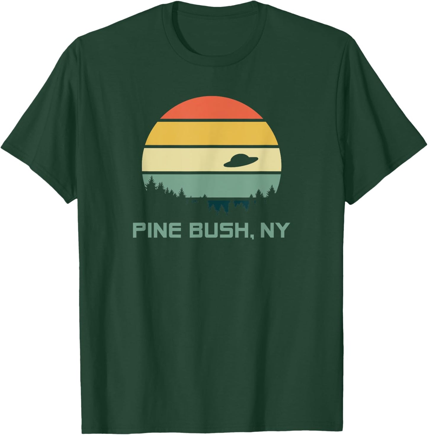 Retro Pine Bush, NY Alien T Shirt T-Shirt - T-Shirt | Forest