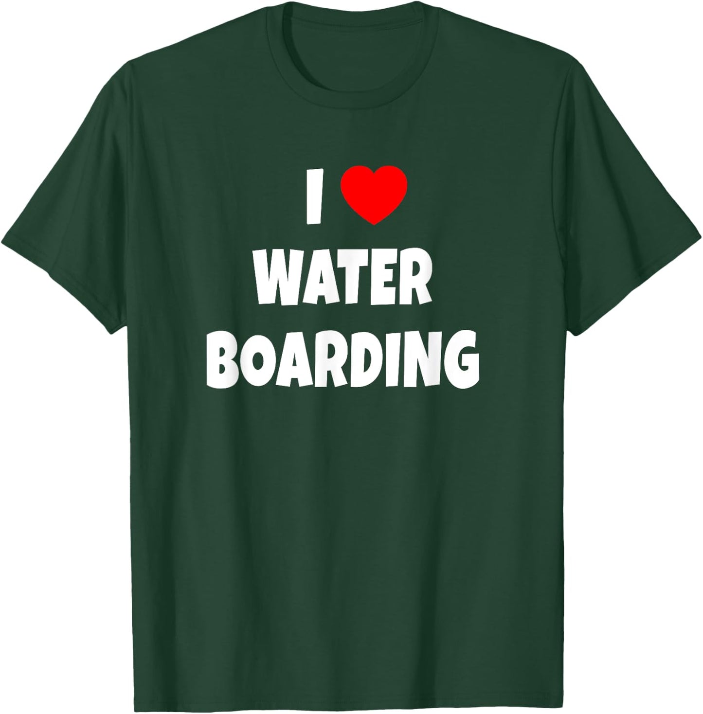 I Heart Waterboarding T Shirt Surfing Water Boarding Fan T-Shirt - T-Shirt | Forest