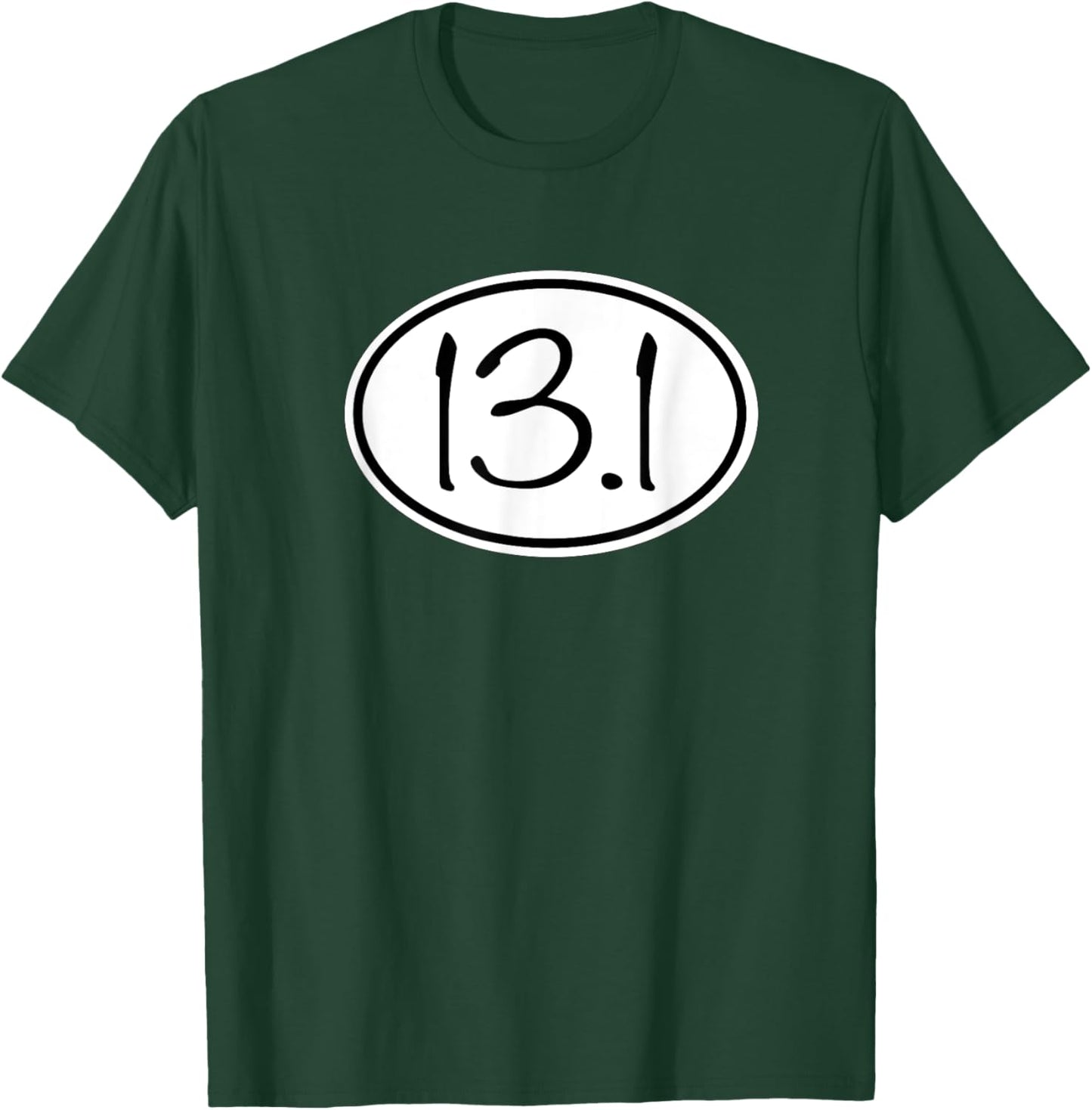 13.1 Oval Half Marathon Decal Running T-Shirt - T-Shirt | Forest