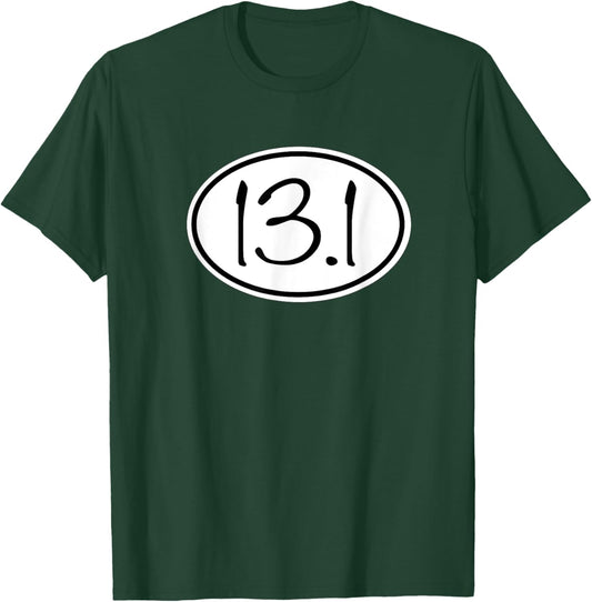 13.1 Oval Half Marathon Decal Running T-Shirt - T-Shirt | Forest