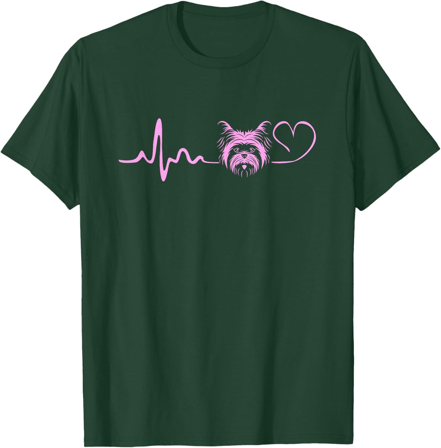 Yorkshire Terrier Dog Lover Yorkie Heartbeat T-Shirt - T-Shirt | Forest
