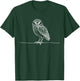 Line Art Bird & Ornithologist Burrowing Owl T-Shirt - T-Shirt | Forest