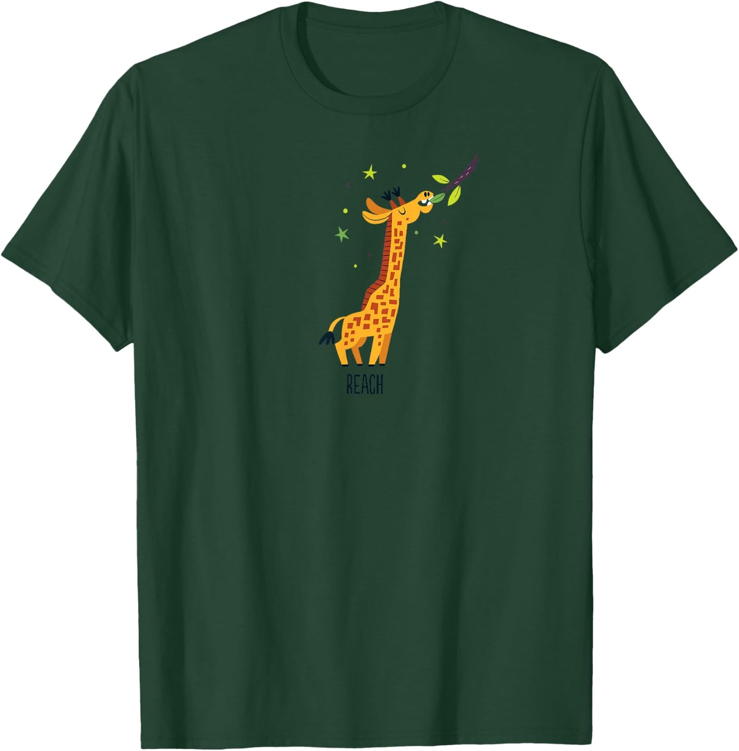 Giraffe Reach T-Shirt - T-Shirt | Forest