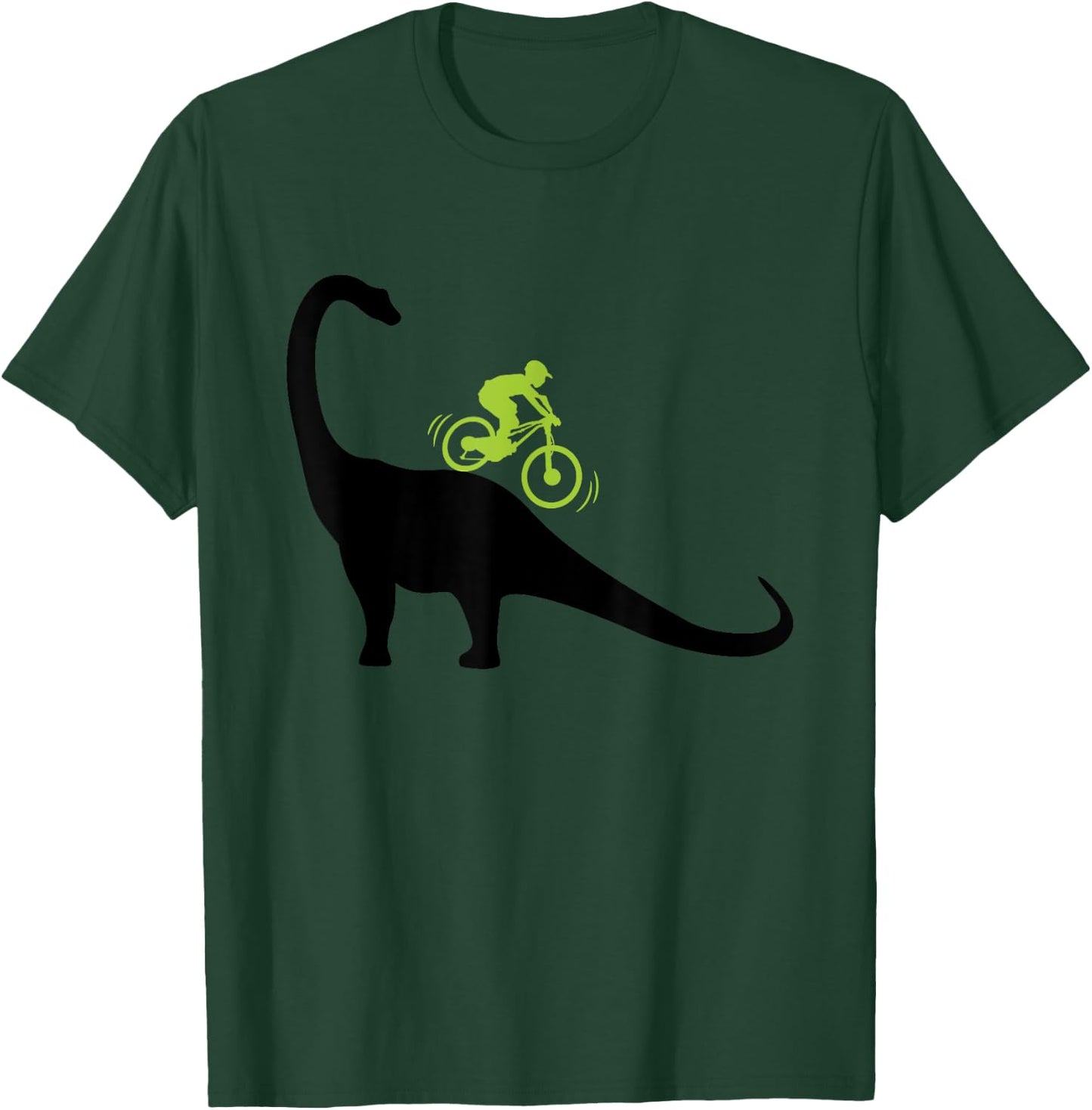 Cool Mountain Bike Dino Funny Bicycle Dinosaur Lovers Outfit T-Shirt - T-Shirt | Forest