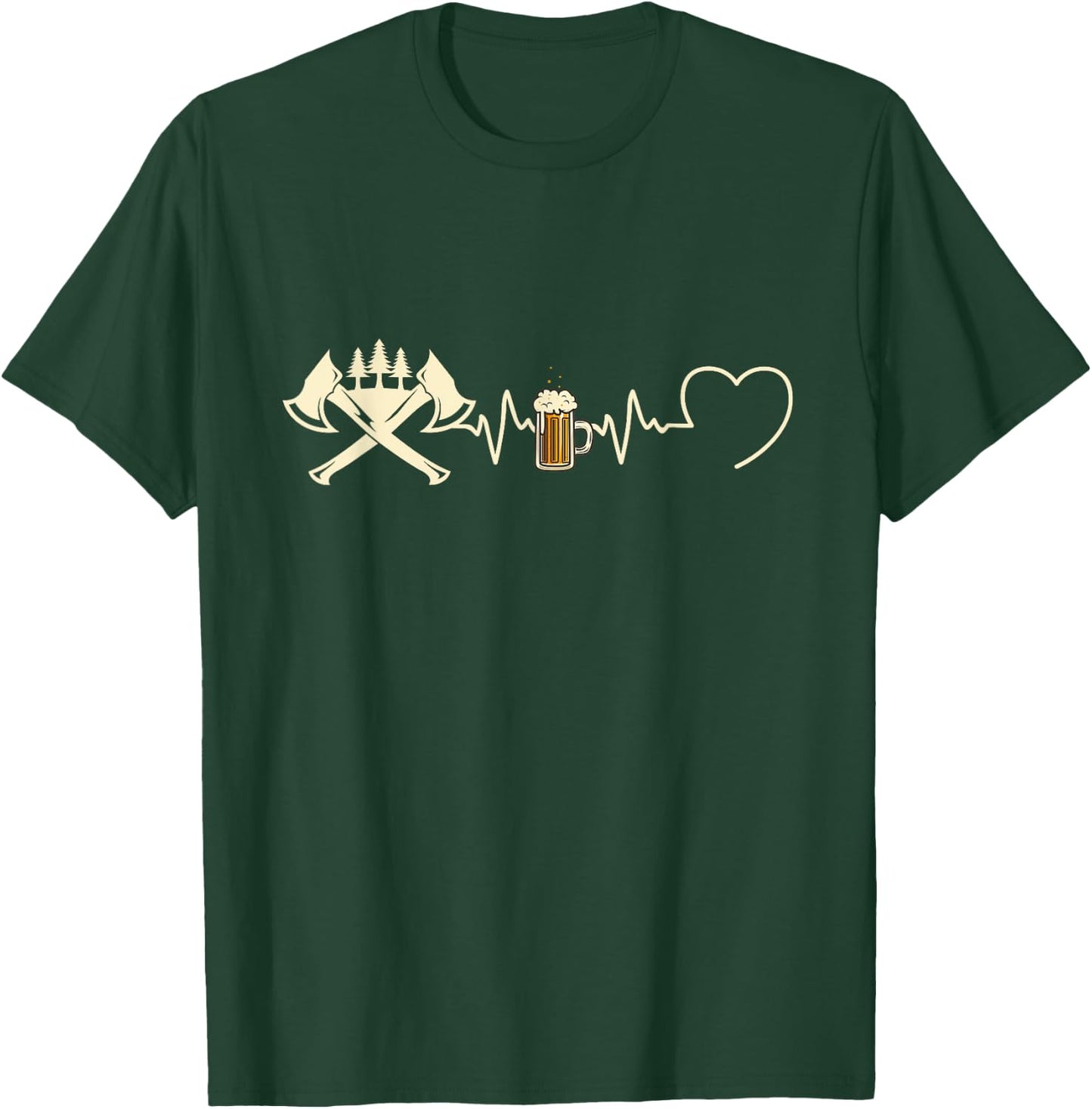 Lumberjack Beer Man Humour Wood Funny Gift , Black T-Shirt - T-Shirt | Forest
