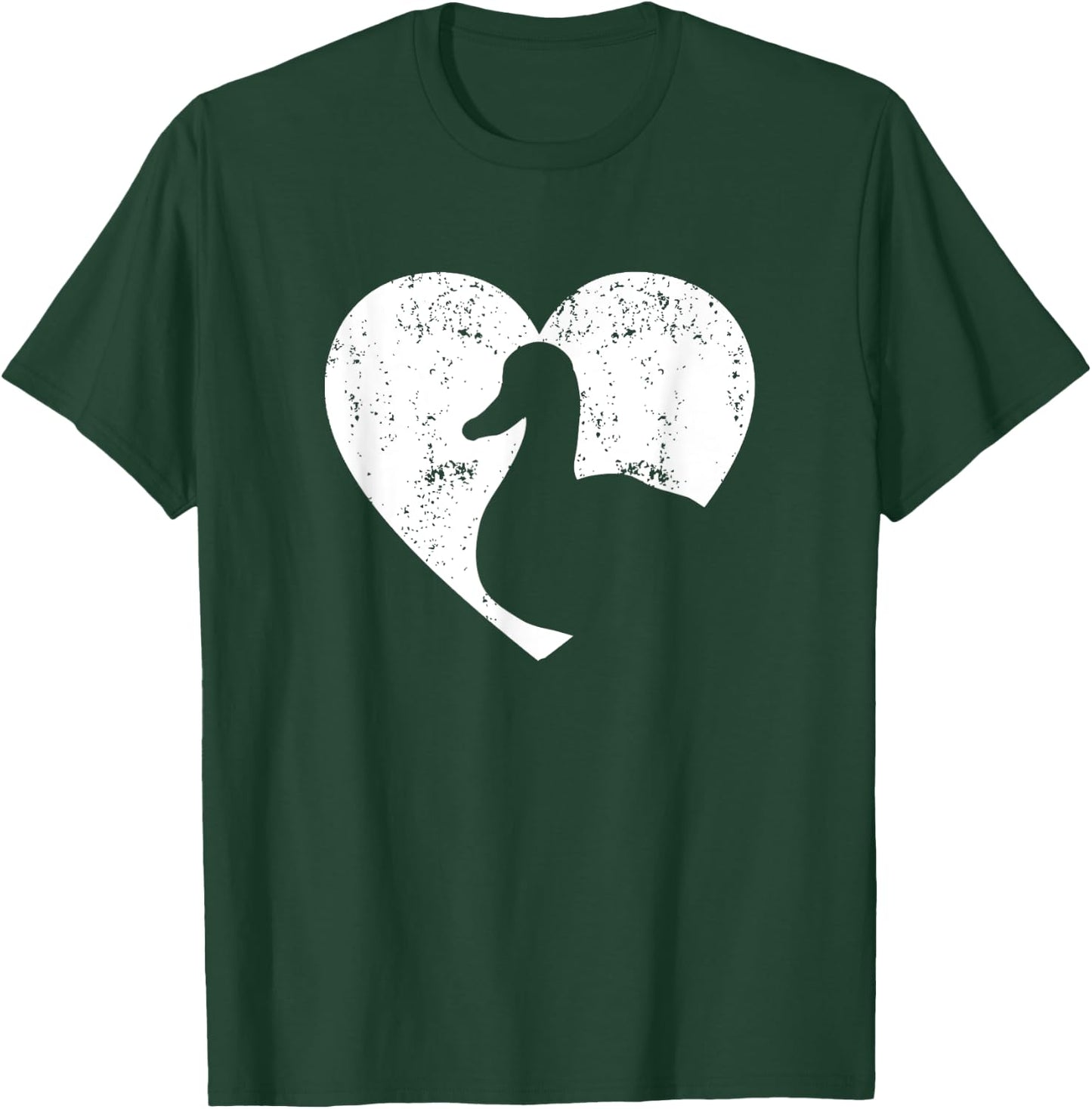 Animal Duck Heart Valentines Day Women Girls T-Shirt - T-Shirt | Forest
