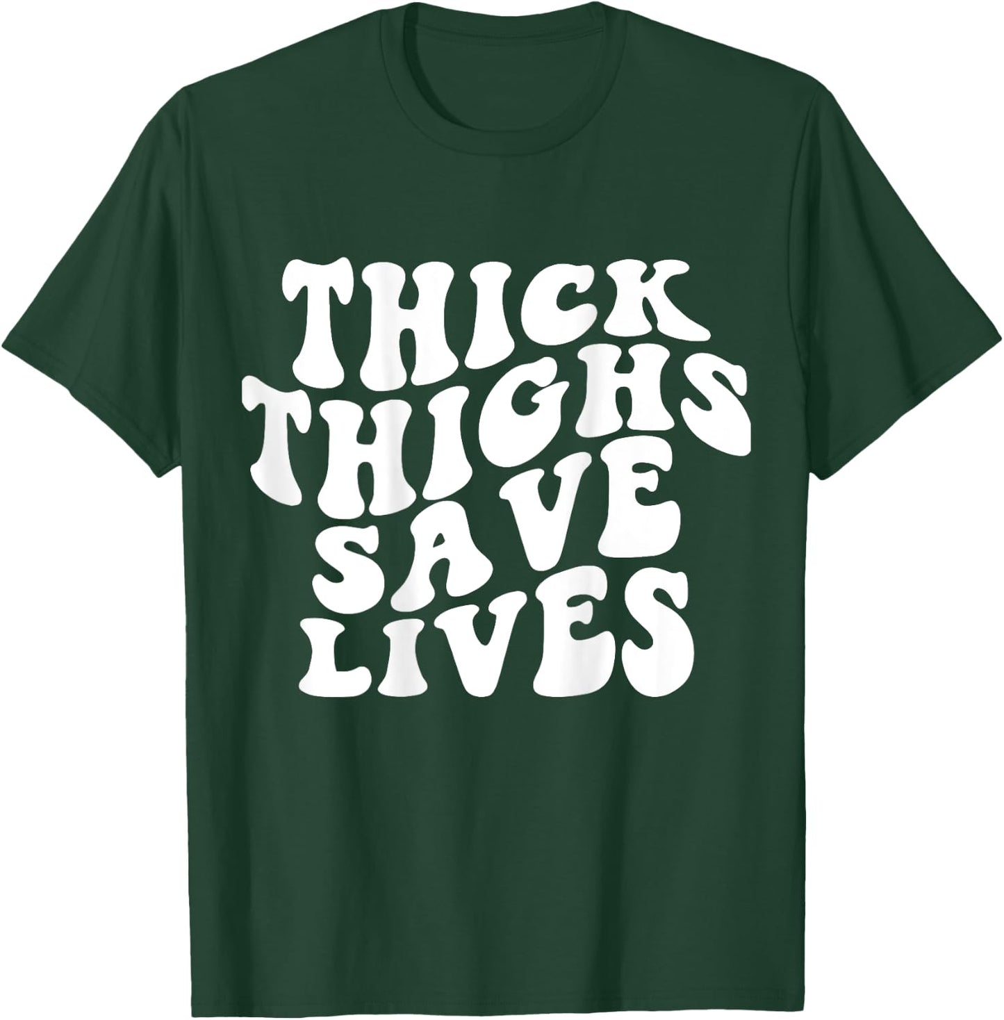 Thick Thighs Save Lives Funny Fitness Gym Rat Pump Backprint , black T-Shirt - T-Shirt | Forest