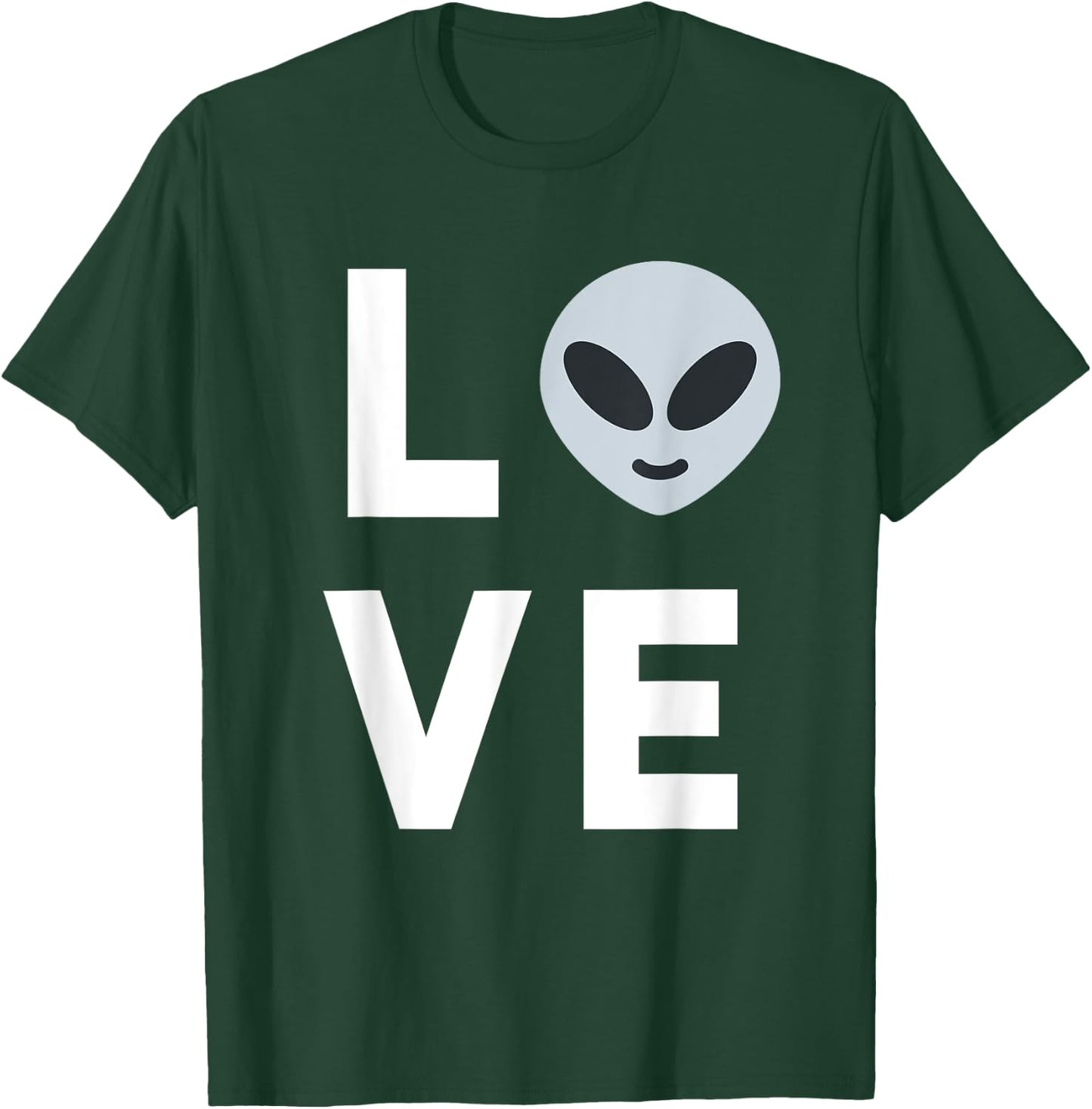 Cute Alien Face | I Love Aliens UFO Kids Gift Ideas T-Shirt - T-Shirt | Forest