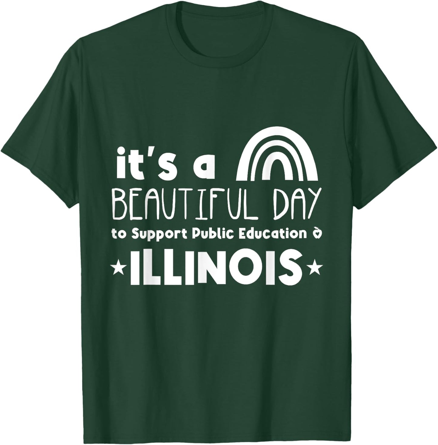 Support Public Education Teacher Red for Ed Illinois Men Women Kids T-Shirt - T-Shirt | Forest