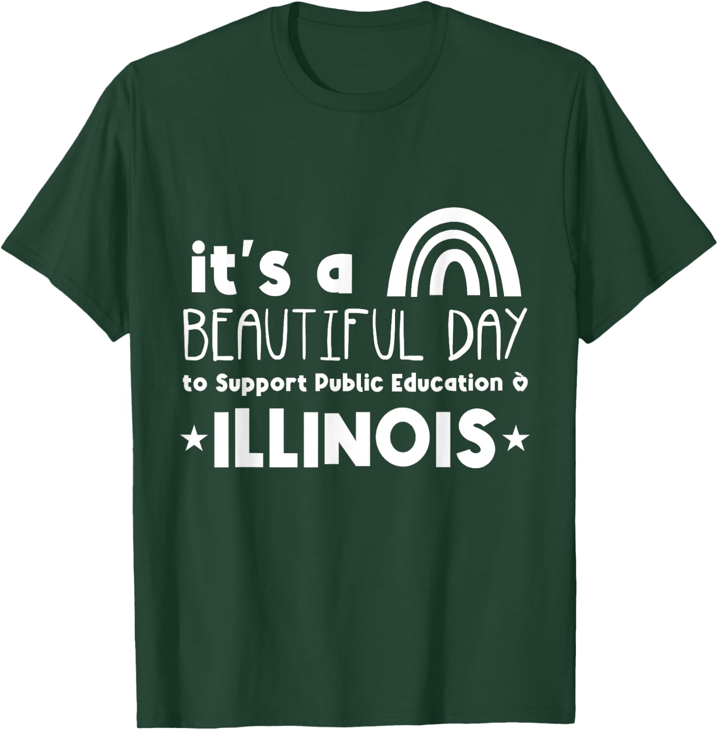 Support Public Education Teacher Red for Ed Illinois Men Women Kids T-Shirt - T-Shirt | Forest