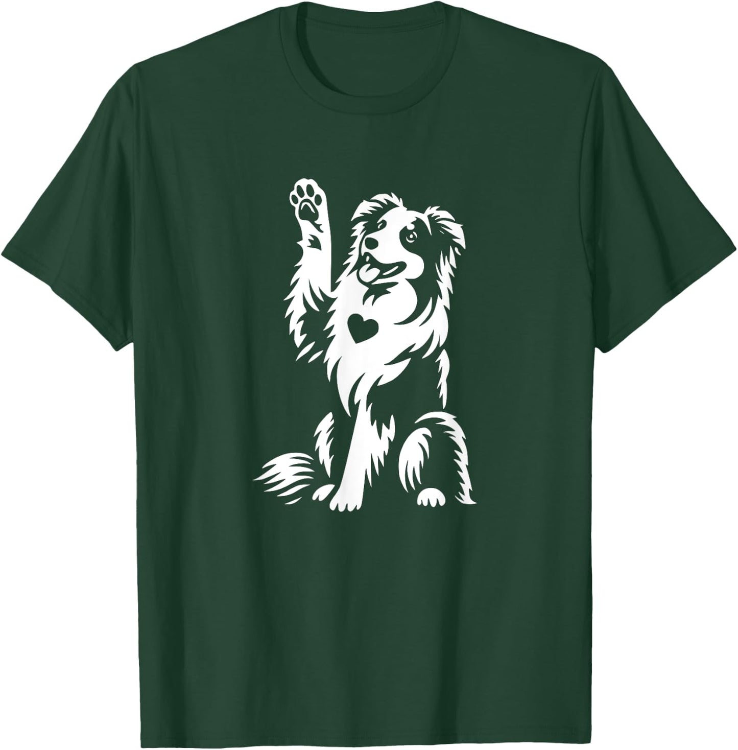 Cute Australian Shepherd Aussie Dog Heart Graphic Design T-Shirt - T-Shirt | Forest