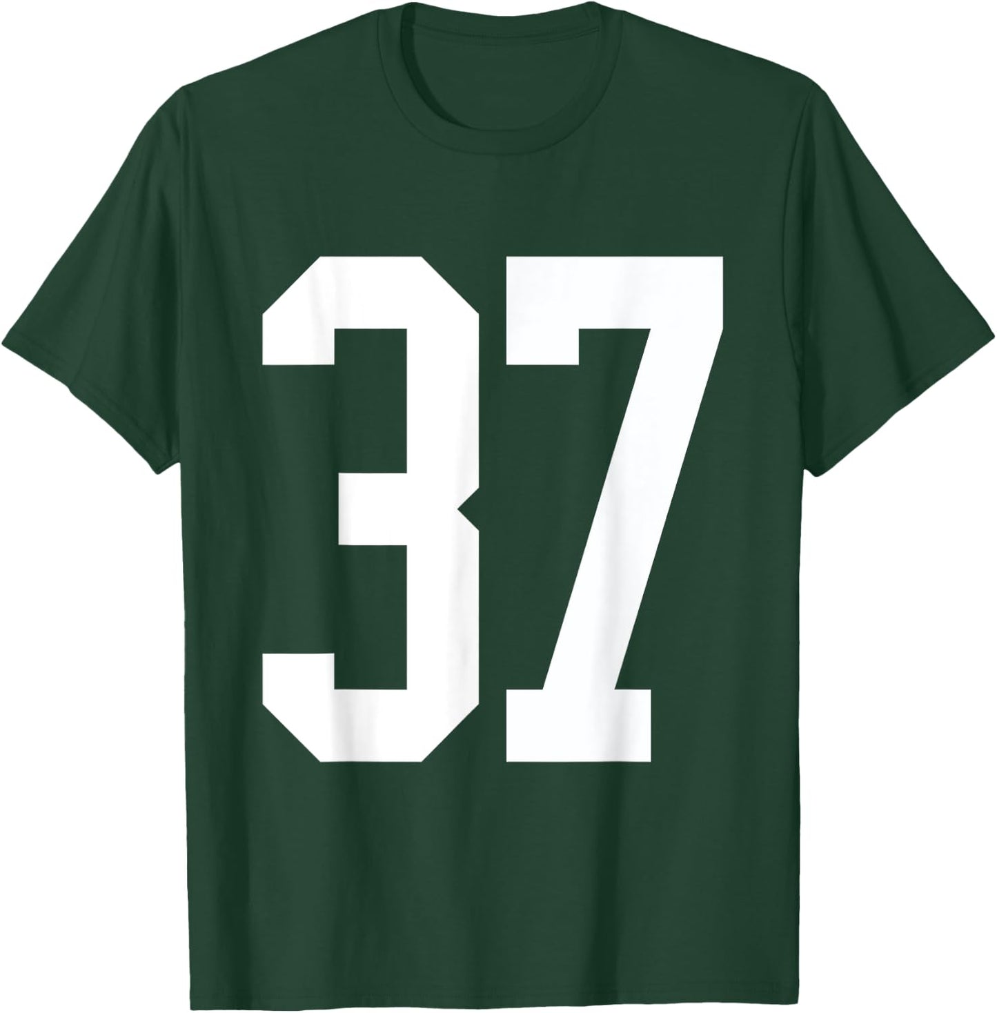 #37 White Number 37 Sports Fan Jersey Style T-Shirt - T-Shirt | Forest