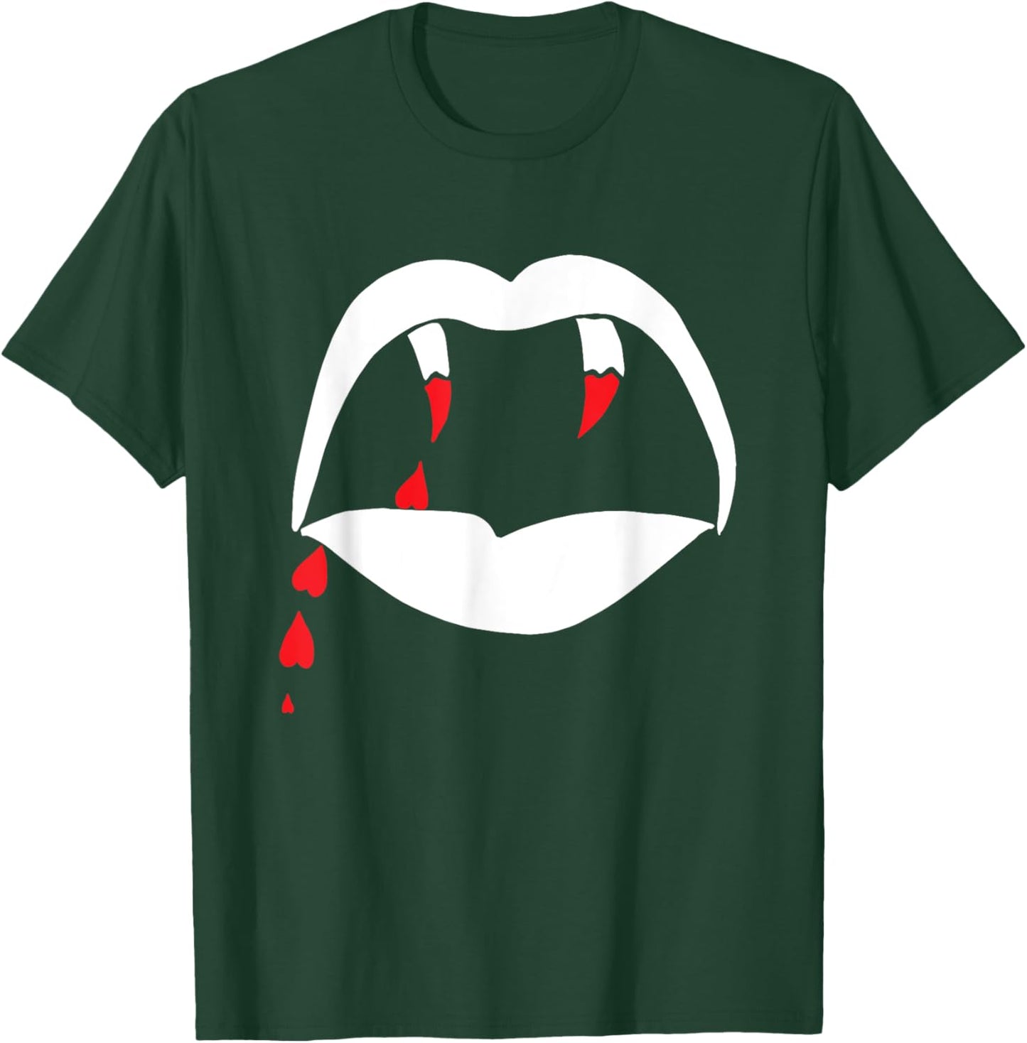 Vampire Lips & Teeth with Love Blood T-Shirt - T-Shirt | Forest