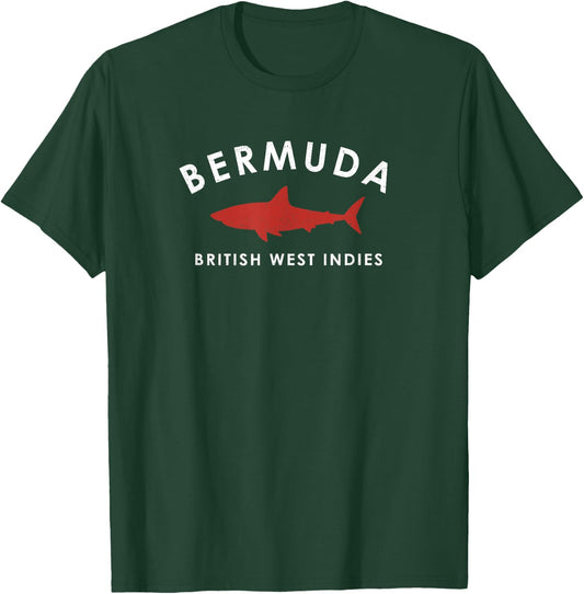 Vintage Bermuda Retro Shark Graphic Souvenir T-Shirt - T-Shirt | Forest