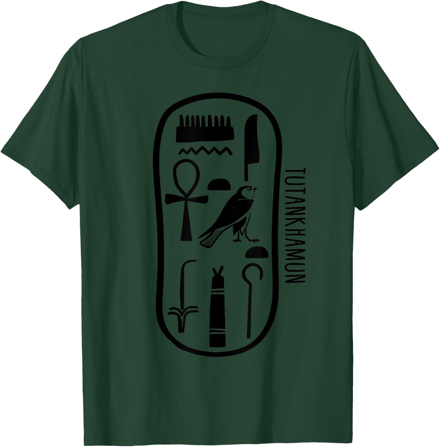 Name of Tutankhamun in the Hieroglyphs Cartridge of King Pharaoh , grey, S T-Shirt - T-Shirt | Forest