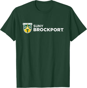SUNY Brockport Golden Eagles Institutional Shield Logo T-Shirt - T-Shirt | Forest
