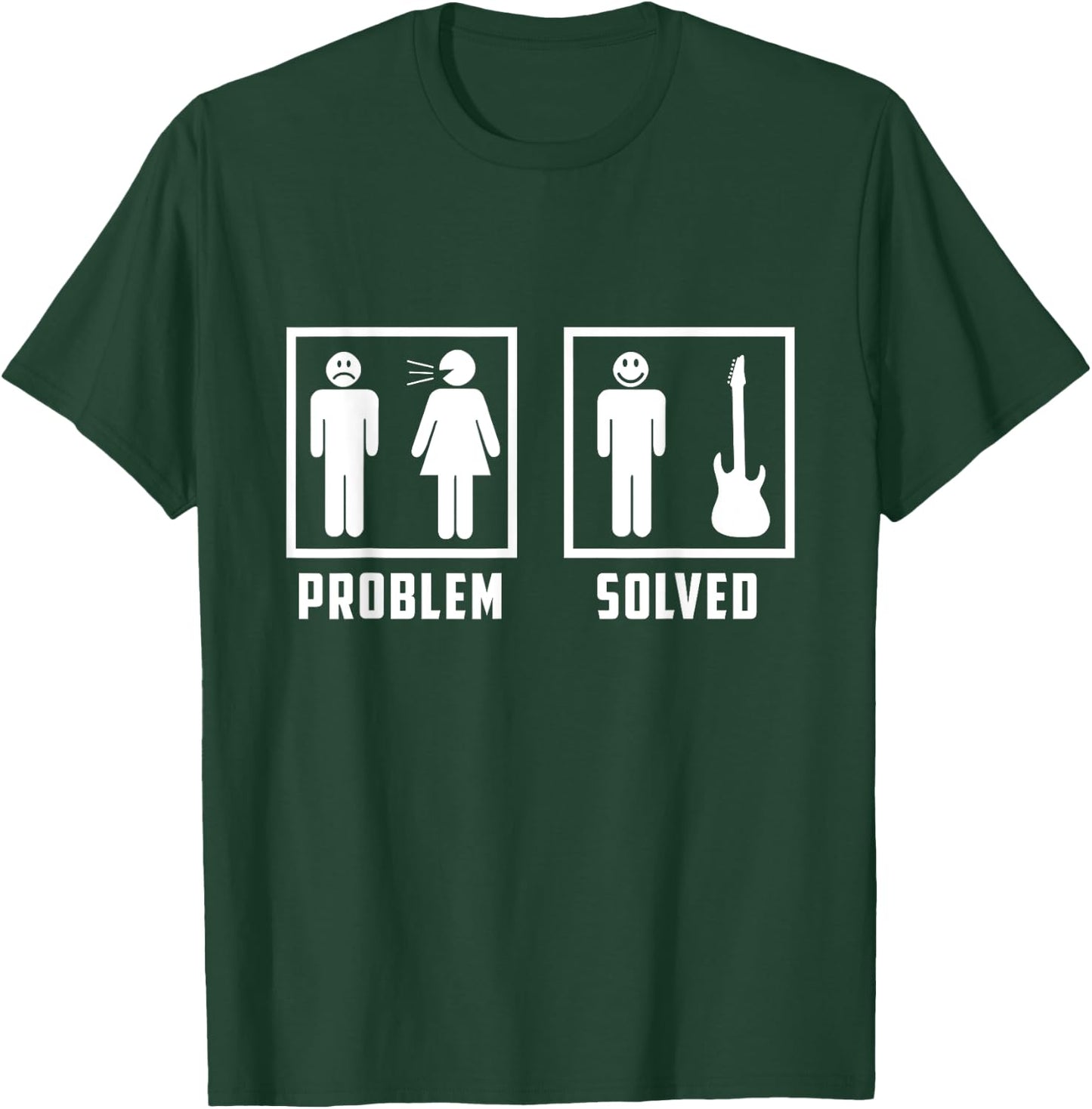 Problem Was Solved Funny Bassist Life Bass Guitar Lover T-Shirt - T-Shirt | Forest