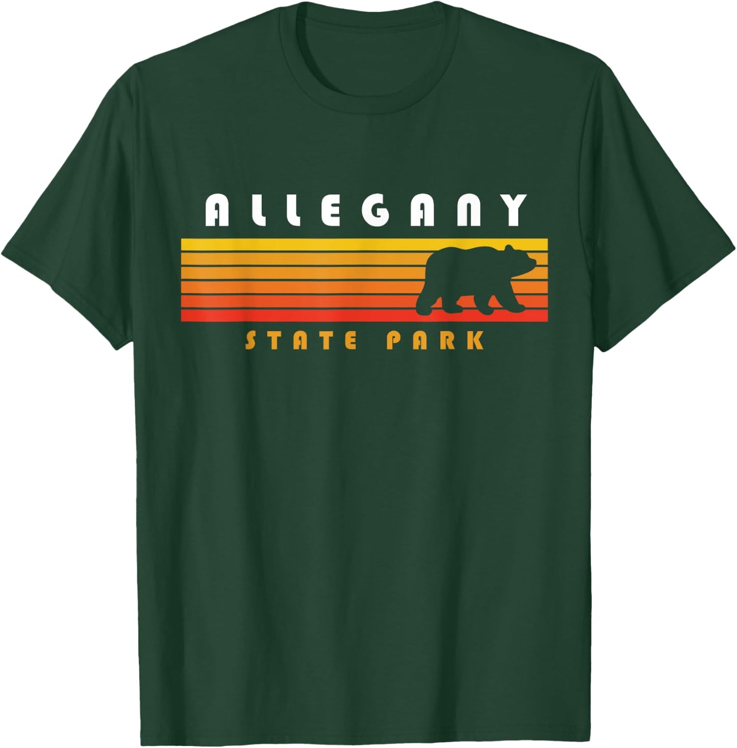 Allegany State Park Camping New York Bear Retro T-Shirt - T-Shirt | Forest
