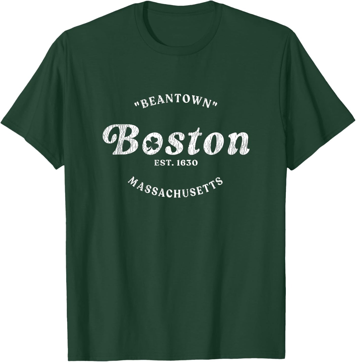 Vintage Boston Irish Beantown, Boston Shamrock T-Shirt - T-Shirt | Forest