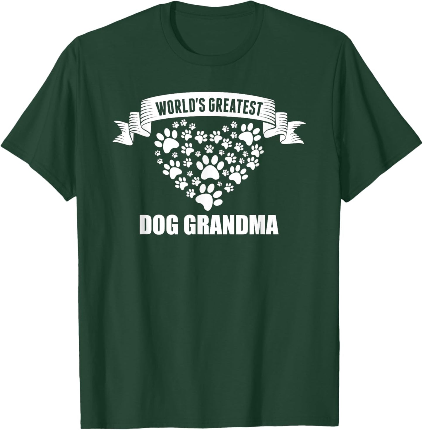 World's Greatest Dog Grandma Fur Babies Paws T Shirt Women Girls Kids T-Shirt - T-Shirt | Forest