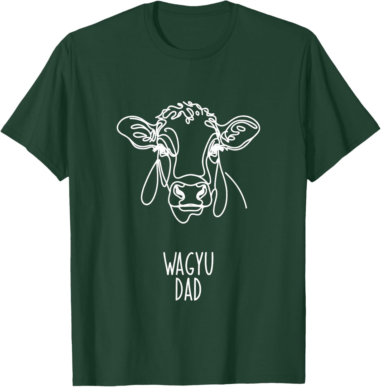 Line Art Best Cow Dad Men - Wagyu T-Shirt - T-Shirt | Forest